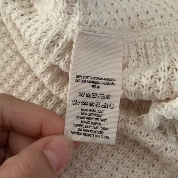 Free people womens xs oversized cold shoulder waffle knit top shirt long sleeve - Picture 8 of 9